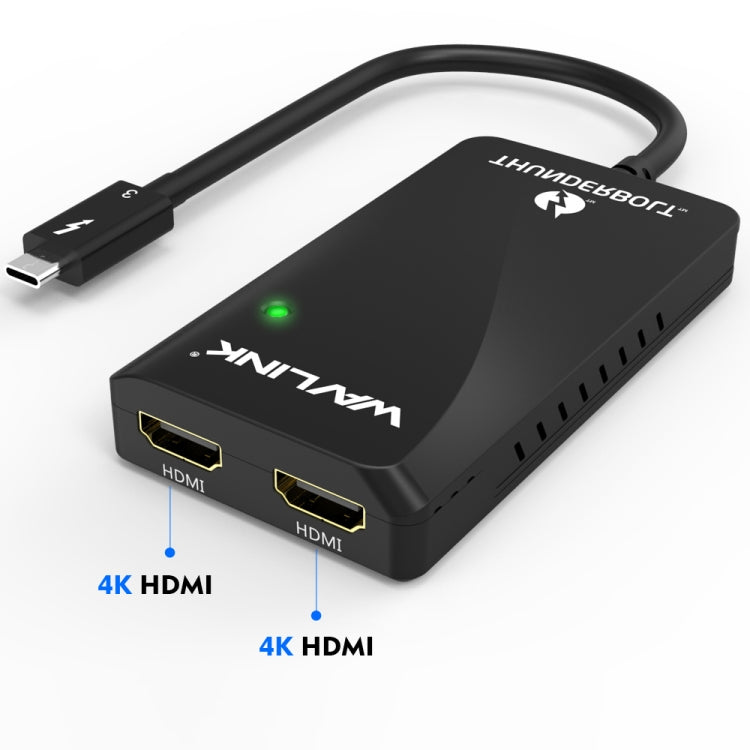 WAVLINK WL-UTA01H Type-C Thunderbolt 3 to Dual HDMI Multi-Screen Extender Splitter Adapter - Converter by WAVLINK | Online Shopping South Africa | PMC Jewellery | Buy Now Pay Later Mobicred