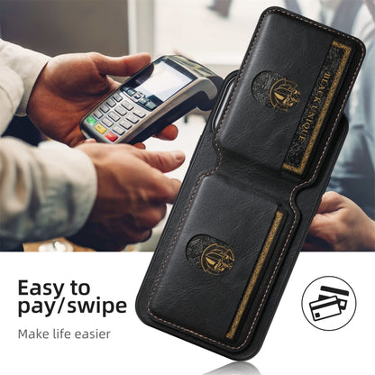 For iPhone 16 Plus Suteni H03 Oil Wax Leather Wallet Stand Back Phone Case(Black) - iPhone 16 Plus Cases by Suteni | Online Shopping South Africa | PMC Jewellery | Buy Now Pay Later Mobicred