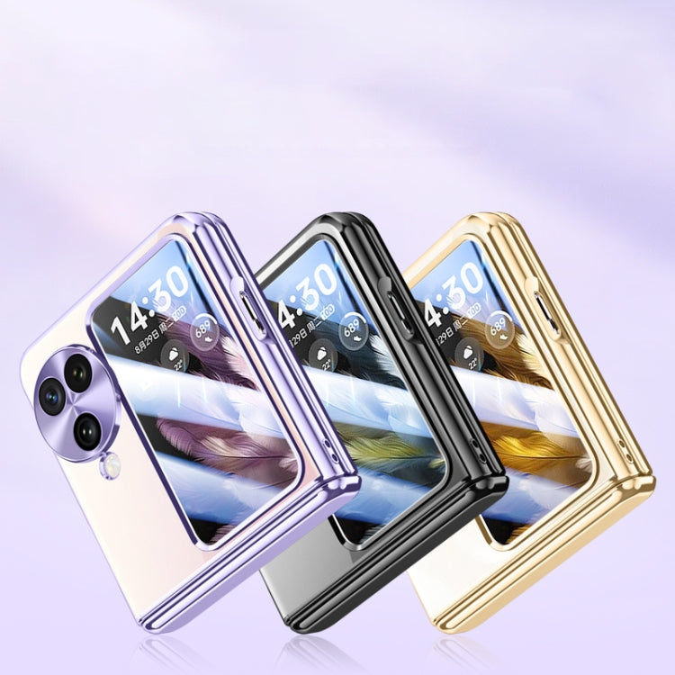 For OPPO Find N3 Flip Electroplated Case-film Integral Hinge Shockproof Phone Case(Black) - Find N3 Flip Cases by PMC TechLife | Online Shopping South Africa | PMC TechLife