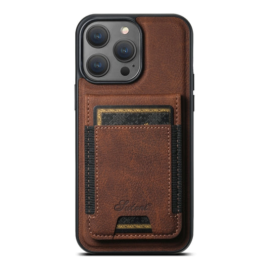 For iPhone 15 Pro Max Suteni H17 Litchi Texture Leather MagSafe Detachable Wallet Phone Case(Brown) - iPhone 15 Pro Max Cases by Suteni | Online Shopping South Africa | PMC Jewellery | Buy Now Pay Later Mobicred