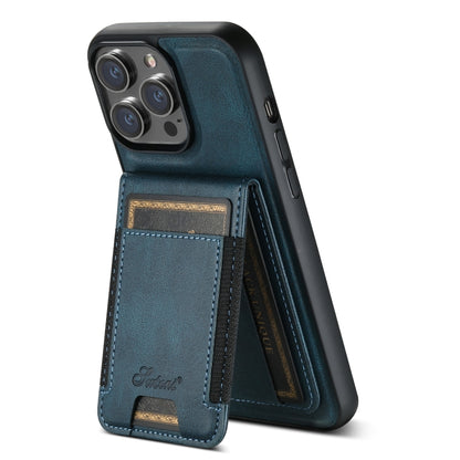 For iPhone 12 Pro Suteni H17 Oil Eax Leather MagSafe Detachable Wallet Phone Case(Blue) - iPhone 12 / 12 Pro Cases by Suteni | Online Shopping South Africa | PMC Jewellery | Buy Now Pay Later Mobicred