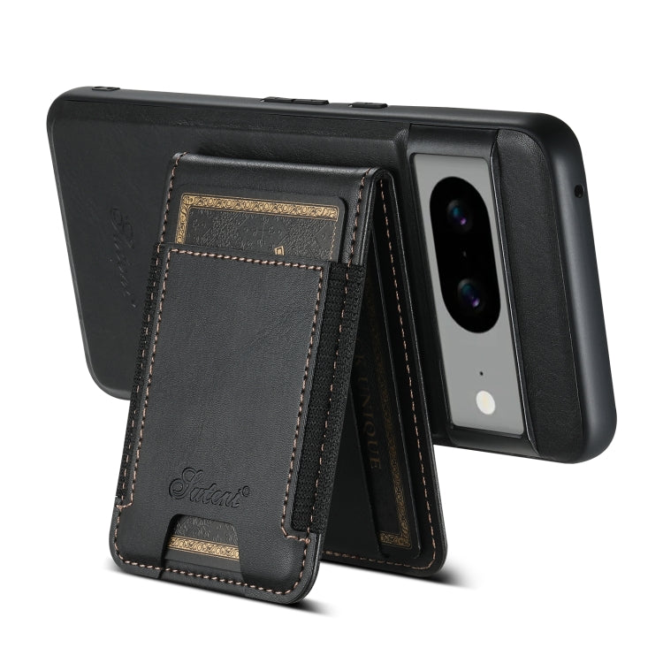 For Google Pixel 8 Pro Suteni H17 Oil Eax Leather Detachable Wallet Phone Case(Black) - Google Cases by Suteni | Online Shopping South Africa | PMC Jewellery | Buy Now Pay Later Mobicred