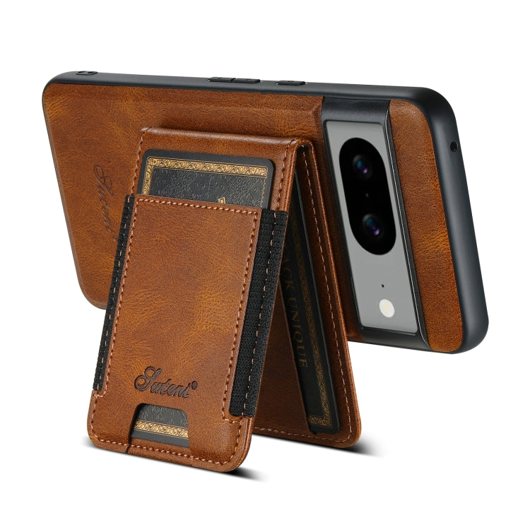 For Google Pixel 7 Pro Suteni H17 Oil Eax Leather Detachable Wallet Phone Case(Brown) - Google Cases by Suteni | Online Shopping South Africa | PMC Jewellery | Buy Now Pay Later Mobicred