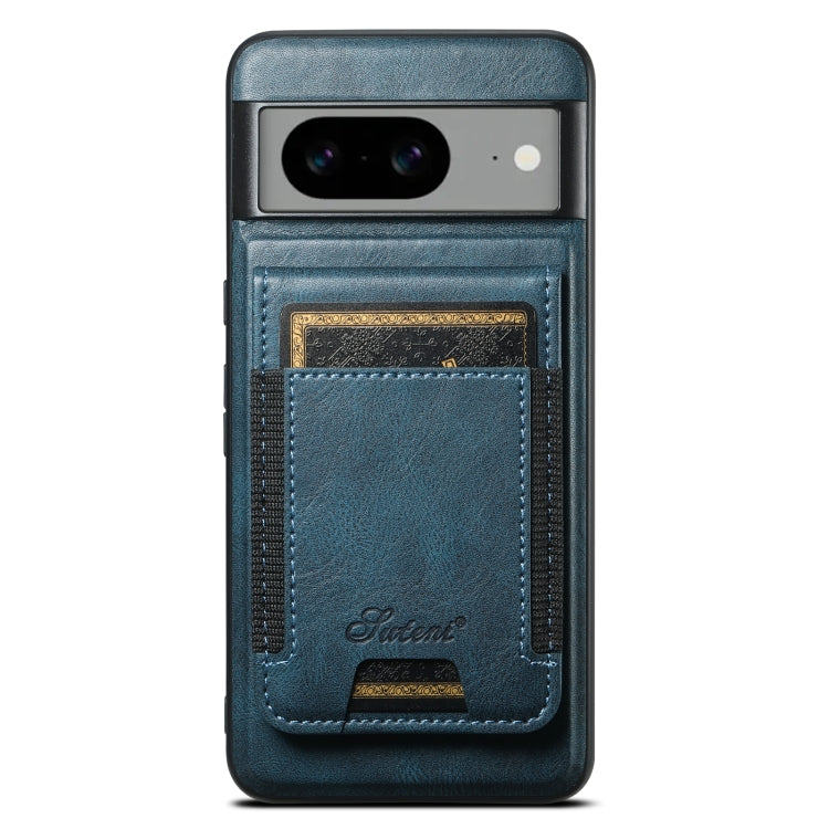 For Google Pixel 7 Pro Suteni H17 Oil Eax Leather Detachable Wallet Phone Case(Blue) - Google Cases by Suteni | Online Shopping South Africa | PMC Jewellery | Buy Now Pay Later Mobicred