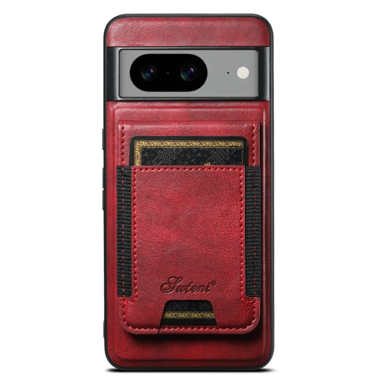 For Google Pixel 7 Suteni H17 Oil Eax Leather Detachable Wallet Phone Case(Red) - Google Cases by Suteni | Online Shopping South Africa | PMC Jewellery | Buy Now Pay Later Mobicred