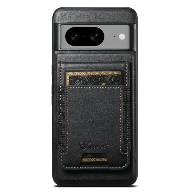 For Google Pixel 6a Suteni H17 Oil Eax Leather Detachable Wallet Phone Case(Black) - Google Cases by Suteni | Online Shopping South Africa | PMC Jewellery | Buy Now Pay Later Mobicred