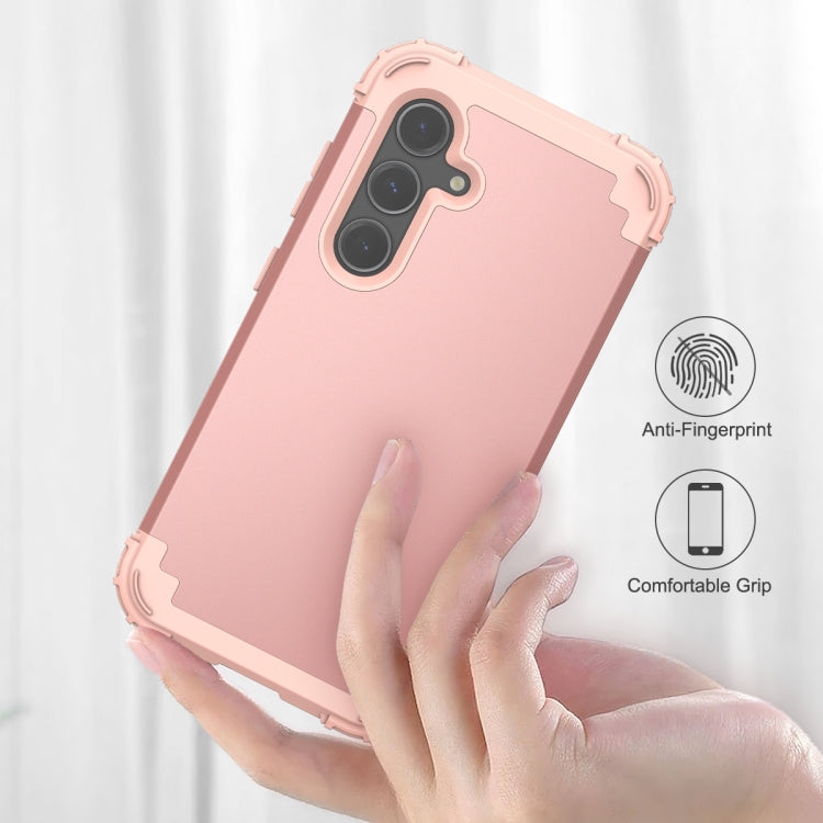 For Samsung Galaxy S24 5G 3 in 1 Silicone Hybrid PC Shockproof Phone Case(Rose Gold) - Galaxy S24 5G Cases by PMC Jewellery | Online Shopping South Africa | PMC Jewellery