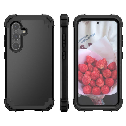 For Samsung Galaxy S24+ 5G 3 in 1 Silicone Hybrid PC Shockproof Phone Case(Black) - Galaxy S24+ 5G Cases by PMC Jewellery | Online Shopping South Africa | PMC Jewellery