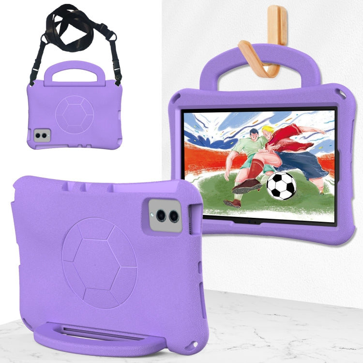 For Samsung Galaxy Tab S9 FE 11 X510 2023 Handle Football Shaped EVA Shockproof Tablet Case(Light Purple) - Galaxy Tab S9 FE by PMC Jewellery | Online Shopping South Africa | PMC Jewellery | Buy Now Pay Later Mobicred