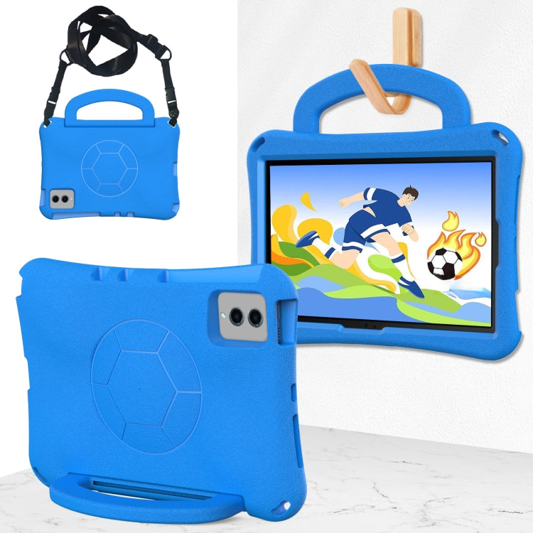 For Samsung Galaxy Tab S9 FE 11 X510 2023 Handle Football Shaped EVA Shockproof Tablet Case(Blue) - Galaxy Tab S9 FE by PMC Jewellery | Online Shopping South Africa | PMC Jewellery | Buy Now Pay Later Mobicred