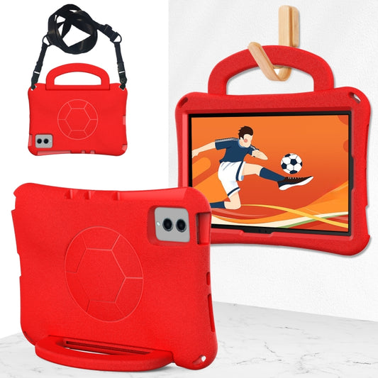 For Samsung Galaxy Tab S9 FE 11 X510 2023 Handle Football Shaped EVA Shockproof Tablet Case(Red) - Galaxy Tab S9 FE by PMC Jewellery | Online Shopping South Africa | PMC Jewellery | Buy Now Pay Later Mobicred