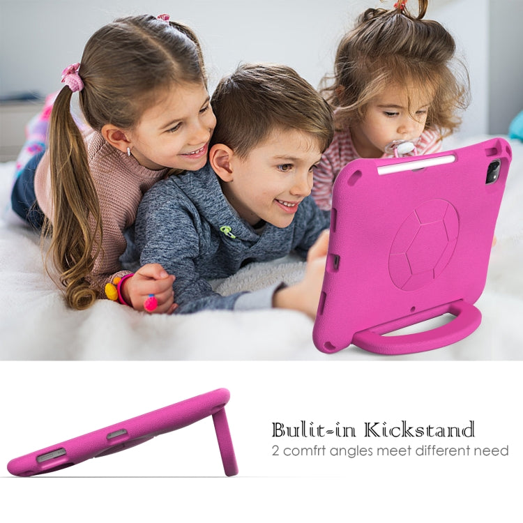 For iPad Pro 11 2024 Handle Football Shaped EVA Shockproof Tablet Case(Rose Red) - iPad Pro 11 2024 Cases by PMC TechLife | Online Shopping South Africa | PMC TechLife | Buy Now Pay Later Mobicred
