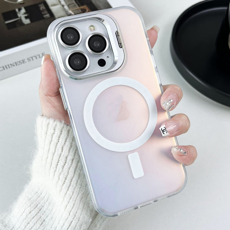 For iPhone 12 Pro MagSafe Lens Holder PC Hybrid TPU Phone Case(White) - iPhone 12 / 12 Pro Cases by PMC Jewellery | Online Shopping South Africa | PMC Jewellery