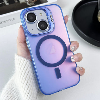 For iPhone 14 MagSafe Lens Holder PC Hybrid TPU Phone Case(Blue) - iPhone 14 Cases by PMC Jewellery | Online Shopping South Africa | PMC Jewellery