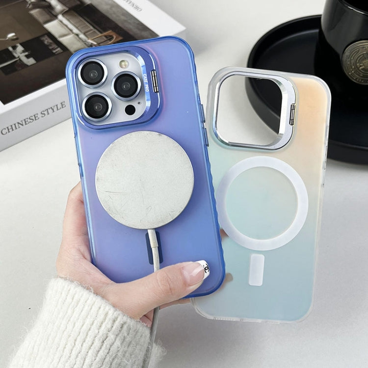 For iPhone 11 Pro Max MagSafe Lens Holder PC Hybrid TPU Phone Case(Blue) - iPhone 11 Pro Max Cases by PMC Jewellery | Online Shopping South Africa | PMC Jewellery