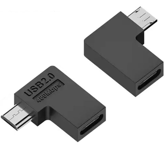 Type-C Female to Micro USB Male Adapter Data Charging Transmission, Specification:Type-C Female to Micro Male Left Bend - Cable & Adapters by PMC Jewellery | Online Shopping South Africa | PMC Jewellery