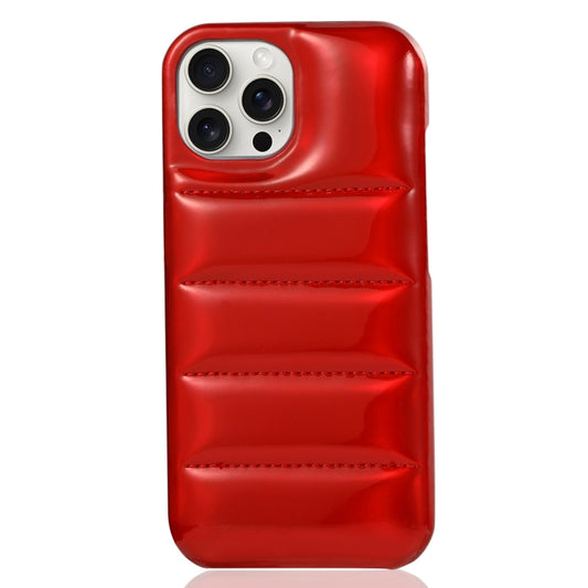 For iPhone 15 Pro Laser Aurora Down Jacket All-inclusive Phone Case(Red) - iPhone 15 Pro Cases by PMC Jewellery | Online Shopping South Africa | PMC Jewellery | Buy Now Pay Later Mobicred