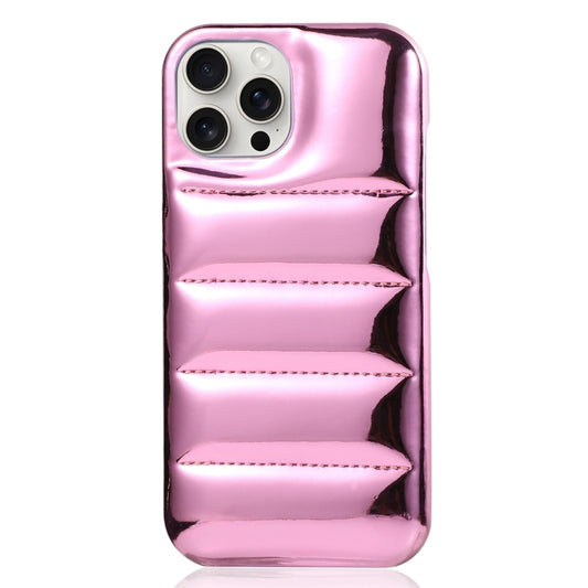 For iPhone 15 Pro Laser Aurora Down Jacket All-inclusive Phone Case(Pink) - iPhone 15 Pro Cases by PMC Jewellery | Online Shopping South Africa | PMC Jewellery | Buy Now Pay Later Mobicred