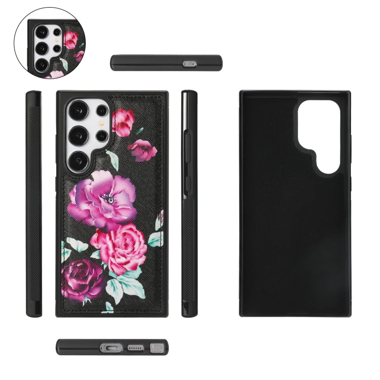 For Samsung Galaxy S24 Ultra 5G Flower Multi-functional Crossbody Zipper Wallet Leather Phone Case(Black) - Galaxy S24 Ultra 5G Cases by PMC Jewellery | Online Shopping South Africa | PMC Jewellery | Buy Now Pay Later Mobicred