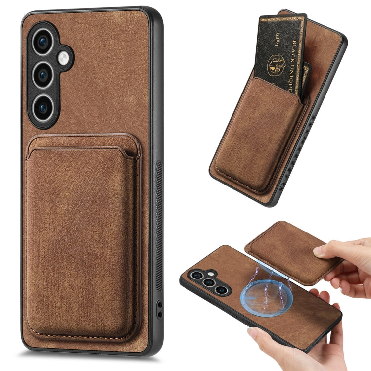 For Samsung Galaxy S23 FE 5G Retro Leather Card Bag Magnetic Phone Case(Brown) - Galaxy S23 FE 5G Cases by PMC TechLife | Online Shopping South Africa | PMC TechLife