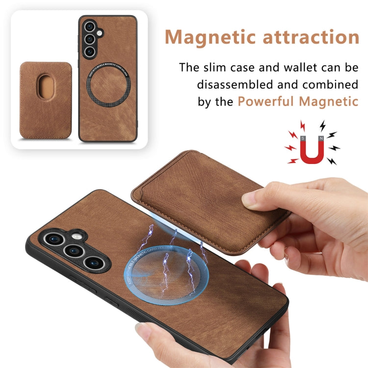 For Samsung Galaxy S23 FE 5G Retro Leather Card Bag Magnetic Phone Case(Brown) - Galaxy S23 FE 5G Cases by PMC TechLife | Online Shopping South Africa | PMC TechLife