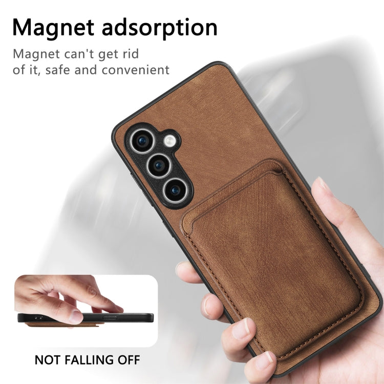 For Samsung Galaxy S23 FE 5G Retro Leather Card Bag Magnetic Phone Case(Brown) - Galaxy S23 FE 5G Cases by PMC TechLife | Online Shopping South Africa | PMC TechLife