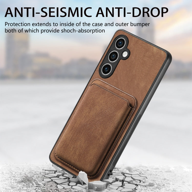 For Samsung Galaxy S23 FE 5G Retro Leather Card Bag Magnetic Phone Case(Brown) - Galaxy S23 FE 5G Cases by PMC TechLife | Online Shopping South Africa | PMC TechLife