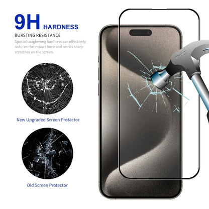 For iPhone 15 Pro ENKAY Easy Install High Alumina Silicon Full Glass Film - iPhone 15 Pro Tempered Glass by ENKAY | Online Shopping South Africa | PMC Jewellery | Buy Now Pay Later Mobicred