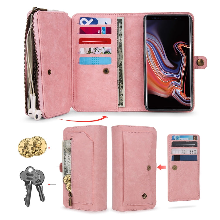 For Samsung Galaxy Note9 Multi-functional Zipper Wallet Leather Phone Case(Pink) - Galaxy Phone Cases by PMC Jewellery | Online Shopping South Africa | PMC Jewellery