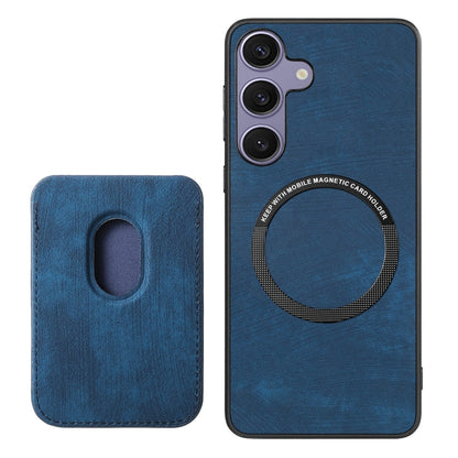 For Samsung Galaxy S25+ 5G Retro Leather Card Bag Magnetic Phone Case(Blue) - Galaxy S25+ 5G Cases by PMC Jewellery | Online Shopping South Africa | PMC Jewellery | Buy Now Pay Later Mobicred