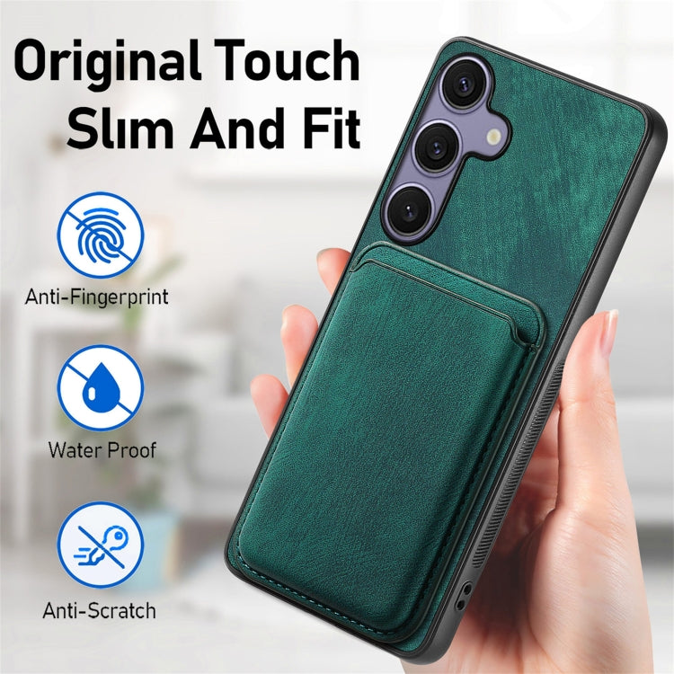 For Samsung Galaxy S25+ 5G Retro Leather Card Bag Magnetic Phone Case(Green) - Galaxy S25+ 5G Cases by PMC Jewellery | Online Shopping South Africa | PMC Jewellery | Buy Now Pay Later Mobicred