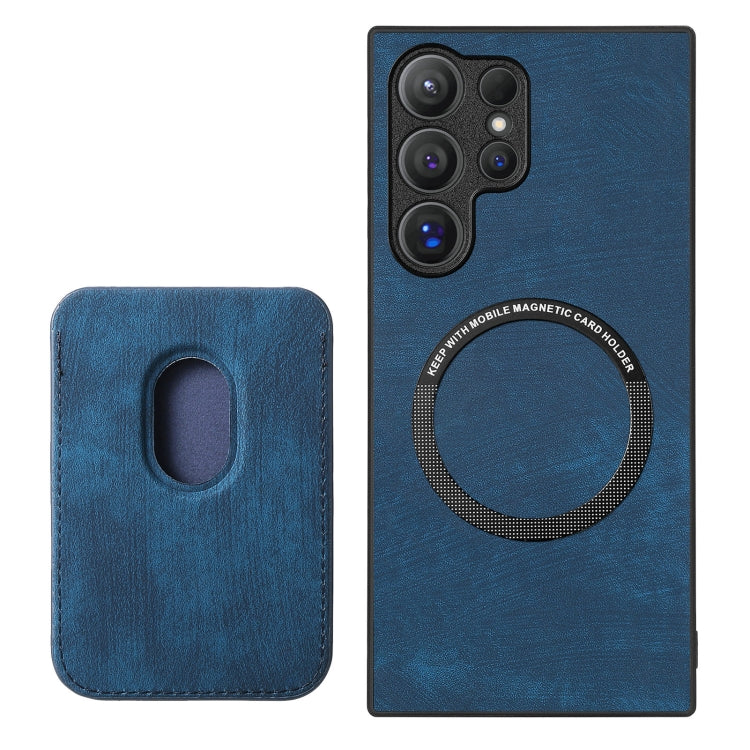 For Samsung Galaxy S25 Ultra 5G Retro Leather Card Bag Magnetic Phone Case(Blue) - Galaxy S25 Ultra 5G Cases by PMC Jewellery | Online Shopping South Africa | PMC Jewellery | Buy Now Pay Later Mobicred