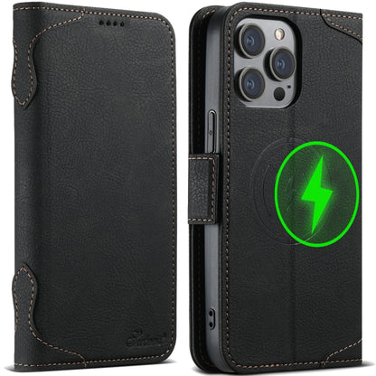 For iPhone 14 Pro SUTENI J07 Multifunctional Horizontal Flip Magsafe Leather Phone Case(Black) - iPhone 14 Pro Cases by Suteni | Online Shopping South Africa | PMC Jewellery | Buy Now Pay Later Mobicred