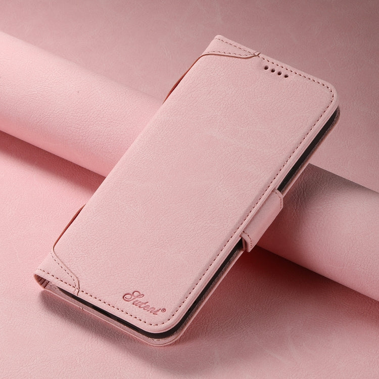 For iPhone 14 Pro SUTENI J07 Multifunctional Horizontal Flip Magsafe Leather Phone Case(Pink) - iPhone 14 Pro Cases by Suteni | Online Shopping South Africa | PMC Jewellery | Buy Now Pay Later Mobicred