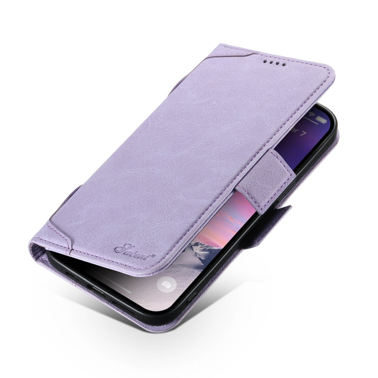 For iPhone 14 Pro SUTENI J07 Multifunctional Horizontal Flip Magsafe Leather Phone Case(Purple) - iPhone 14 Pro Cases by Suteni | Online Shopping South Africa | PMC Jewellery | Buy Now Pay Later Mobicred