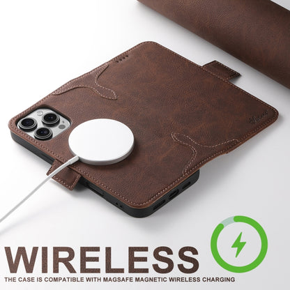 For iPhone 16 SUTENI J07 Multifunctional Horizontal Flip Magsafe Leather Phone Case(Brown) - iPhone 16 Cases by Suteni | Online Shopping South Africa | PMC Jewellery | Buy Now Pay Later Mobicred