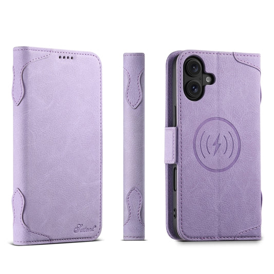 For iPhone 16 SUTENI J07 Multifunctional Horizontal Flip Magsafe Leather Phone Case(Purple) - iPhone 16 Cases by Suteni | Online Shopping South Africa | PMC Jewellery | Buy Now Pay Later Mobicred