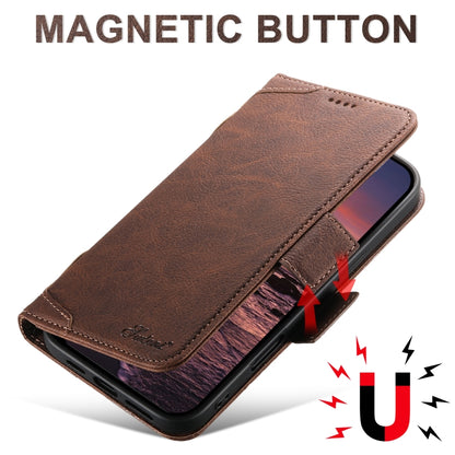 For iPhone 16 Plus SUTENI J07 Multifunctional Horizontal Flip Magsafe Leather Phone Case(Brown) - iPhone 16 Plus Cases by Suteni | Online Shopping South Africa | PMC Jewellery | Buy Now Pay Later Mobicred