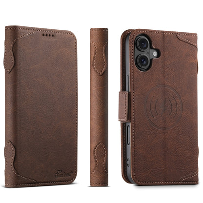 For iPhone 16 Plus SUTENI J07 Multifunctional Horizontal Flip Magsafe Leather Phone Case(Brown) - iPhone 16 Plus Cases by Suteni | Online Shopping South Africa | PMC Jewellery | Buy Now Pay Later Mobicred