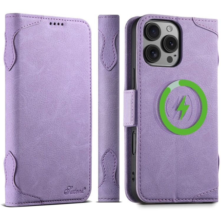 For iPhone 16 Pro Max SUTENI J07 Multifunctional Horizontal Flip Magsafe Leather Phone Case(Purple) - iPhone 16 Pro Max Cases by Suteni | Online Shopping South Africa | PMC Jewellery | Buy Now Pay Later Mobicred