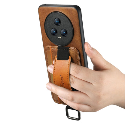 For Honor Magic6 Pro Suteni H13 Card Wallet Wrist Strap Holder PU Phone Case(Brown) - Honor Cases by Suteni | Online Shopping South Africa | PMC Jewellery | Buy Now Pay Later Mobicred