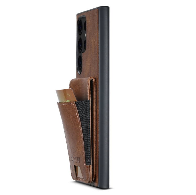 For Samsung Galaxy S24 Ultra 5G Suteni H03 Oil Wax Leather Wallet Stand Back Phone Case(Brown) - Galaxy S24 Ultra 5G Cases by Suteni | Online Shopping South Africa | PMC Jewellery | Buy Now Pay Later Mobicred