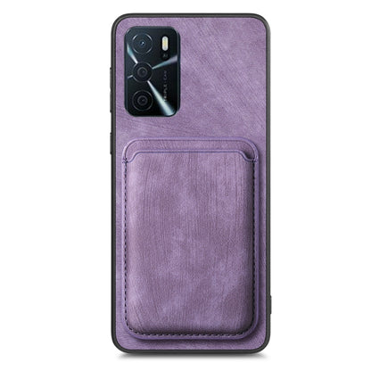 For OPPO Reno10 Pro Global Retro Leather Card Bag Magnetic Phone Case(Purple) - OPPO Cases by PMC Jewellery | Online Shopping South Africa | PMC Jewellery | Buy Now Pay Later Mobicred