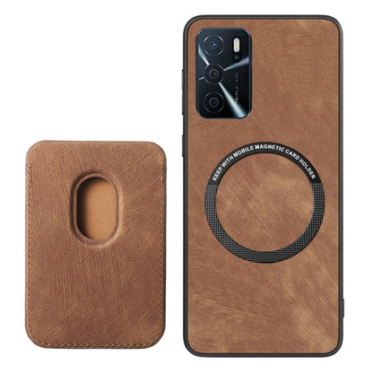 For OPPO A78 4G Retro Leather Card Bag Magnetic Phone Case(Brown) - OPPO Cases by PMC Jewellery | Online Shopping South Africa | PMC Jewellery | Buy Now Pay Later Mobicred