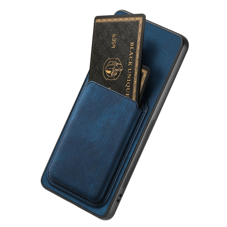 For OPPO A78 4G Retro Leather Card Bag Magnetic Phone Case(Blue) - OPPO Cases by PMC Jewellery | Online Shopping South Africa | PMC Jewellery | Buy Now Pay Later Mobicred