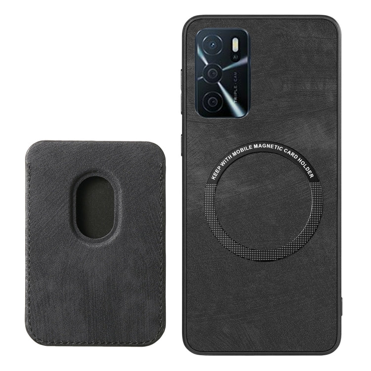 For OPPO A78 4G Retro Leather Card Bag Magnetic Phone Case(Black) - OPPO Cases by PMC TechLife | Online Shopping South Africa | PMC TechLife | Buy Now Pay Later Mobicred