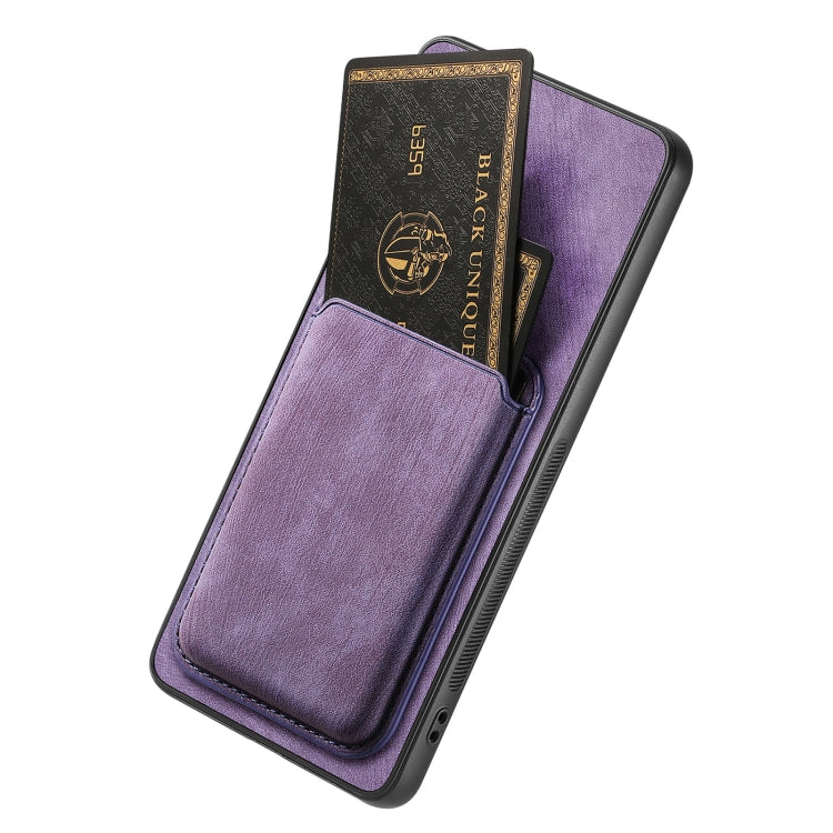 For OPPO K11X 5G Retro Leather Card Bag Magnetic Phone Case(Purple) - OPPO Cases by PMC Jewellery | Online Shopping South Africa | PMC Jewellery | Buy Now Pay Later Mobicred