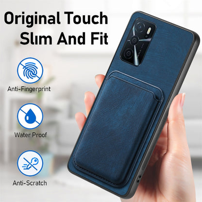 For OPPO A1 5G Retro Leather Card Bag Magnetic Phone Case(Blue) - OPPO Cases by PMC Jewellery | Online Shopping South Africa | PMC Jewellery | Buy Now Pay Later Mobicred