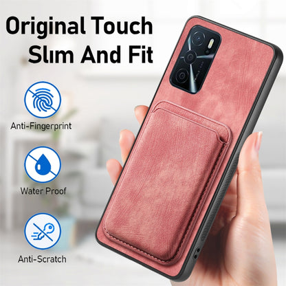 For OPPO Reno8 T 4G Retro Leather Card Bag Magnetic Phone Case(Pink) - OPPO Cases by PMC Jewellery | Online Shopping South Africa | PMC Jewellery | Buy Now Pay Later Mobicred