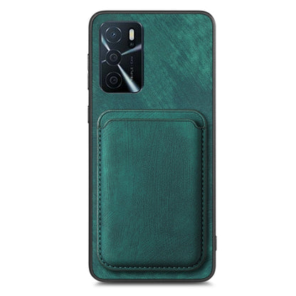 For OPPO Reno9 5G Retro Leather Card Bag Magnetic Phone Case(Green) - OPPO Cases by PMC Jewellery | Online Shopping South Africa | PMC Jewellery | Buy Now Pay Later Mobicred